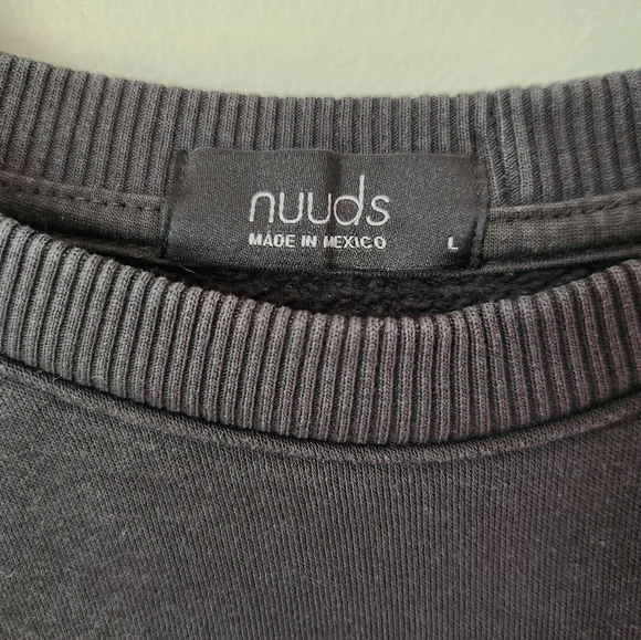 Nuuds Black Crewneck Sweatshirt Women's Size Large - Picture 2 of 10